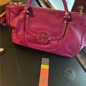 Tory Burch Pink Satchel with Gold Hardware
